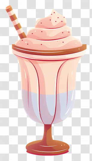 Ice Cream Milkshake - Delicious Milkshake Dessert In Styled Glass Transparent PNG