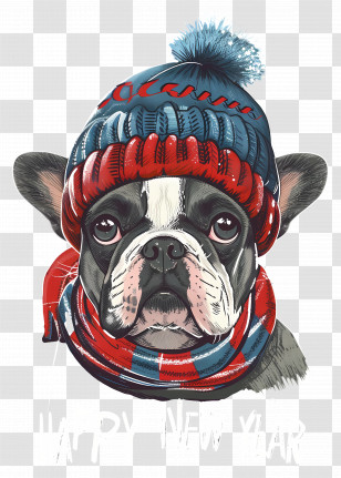 Christmas Dog - Adorable Dog In Winter Hat For New Year Transparent PNG