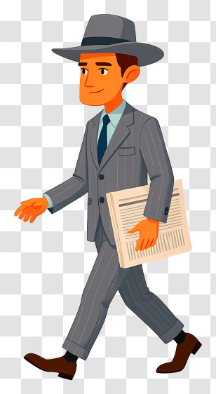 Man Walking To Work - Businessman With Newspaper Transparent PNG