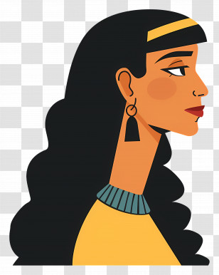 Egyptian Woman - Profile Of A Woman With Earrings Transparent PNG