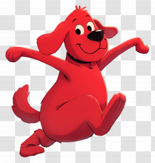 Dancing Dog - Playful Red Cartoon Dog Character Transparent PNG