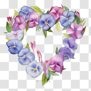Vinca Flower
 - Heart-Shaped Flower Wreath Transparent PNG