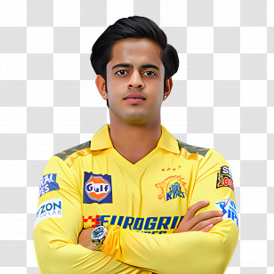 Chennai Super Kings - Athlete Wearing Yellow Sports Jersey Transparent PNG