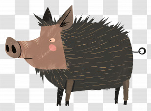 Cute Boar - Cute Wild Boar Cartoon Illustration Transparent PNG