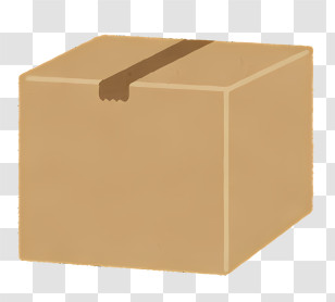 Clipart - Brown Cardboard Box For Packaging Transparent PNG