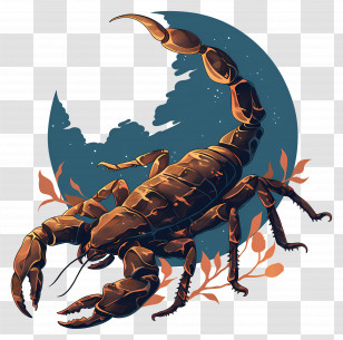Scorpion Tattoo - Scorpion With Moon Background Transparent PNG