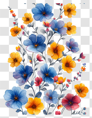 Tiny Flowers Background - Colorful Flowers In Bloom Transparent PNG