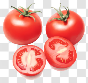 Ripe Tomatoes - Fresh Whole And Sliced Tomatoes Transparent PNG