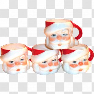 Santa Claus Mug Christmas Ornament Ceramic - Hand-painted Baby Transparent PNG
