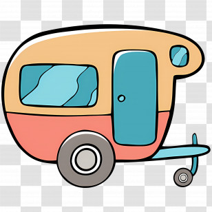 Camping Car - Colorful Caravan For Camping Transparent PNG