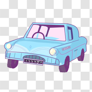 Vintage Car - Blue Cartoon Car Illustration Transparent PNG