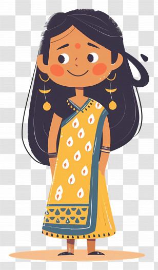 Indian Woman - Cute Girl With Braids Transparent PNG