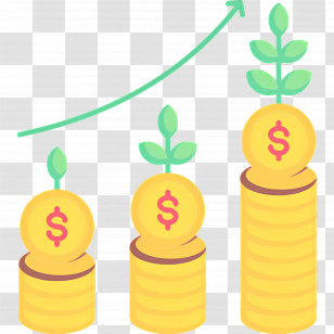 Sustainability - Growing Coins And Plant Investment Concept Transparent PNG