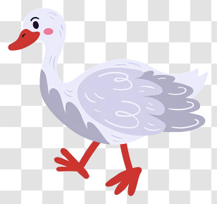 Goose - Cute White Goose Cartoon Transparent PNG