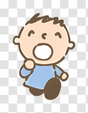Minna No Tabo - Happy Laughing Child Cartoon Sketch Transparent PNG