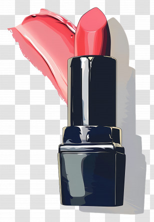 Lipstick - Red Lipstick Illustration In Artistic Style Transparent PNG