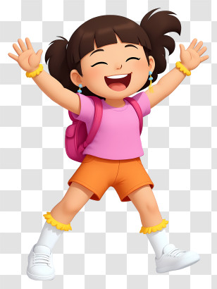 Latina Girl - Happy Girl Jumping With Joy Transparent PNG