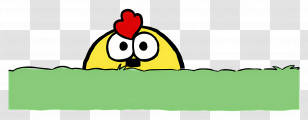 Peep And The Big Wide World - Yellow Cartoon Bird Peeking Transparent PNG
