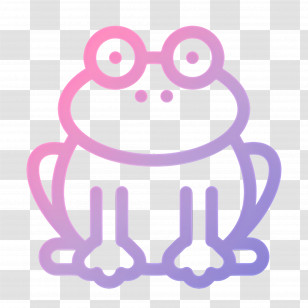 Toad - Gradient Outline Frog Transparent PNG