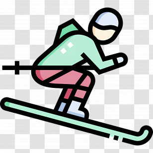 Skier - Skiing Person In Colorful Illustration Transparent PNG