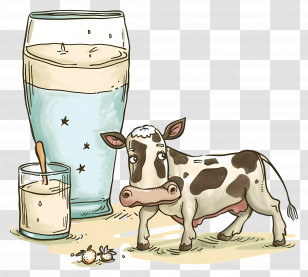 World Milk Day - Cartoon Cow With Milk Transparent PNG