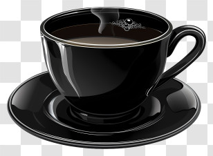 Black Coffee - Black Coffee Cup On Saucer Transparent PNG