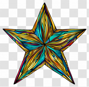 Colorful Star Illustration - Colorful Abstract Star Illustration Transparent PNG