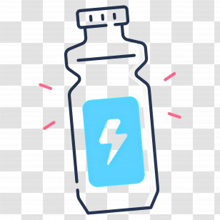 Energy Drink - Blue Energy Drink Bottle With Lightning Bolt Transparent PNG