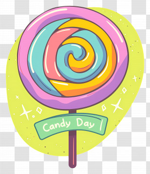 National Candy Day - Colorful Lollipop Illustration For Candy Day Transparent PNG