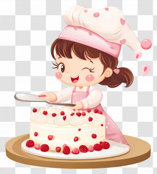 Cake Decorating - Girl Baking A Cake Transparent PNG