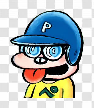 Pippi - Cartoon Character With Helmet And Glasses Transparent PNG
