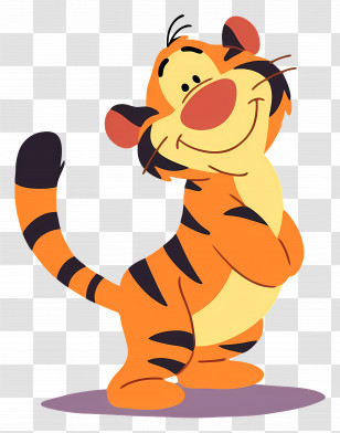 Tigger - Playful Orange Tiger Cartoon Character Transparent PNG