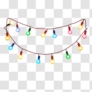 Christmas Lights - Colorful Decorative String Lights Transparent PNG