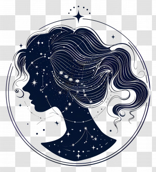 Virgo - Virgo Zodiac Sign With Stars Transparent PNG