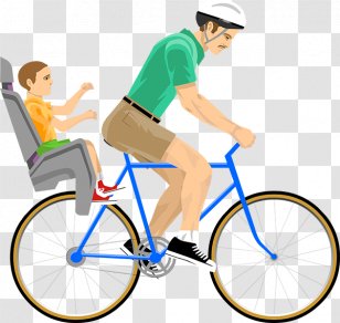 Happy Wheels Roblox Player Character Father Level Cycling Dad Transparent Png - roblox bike helmet