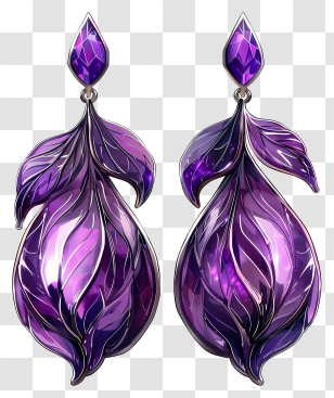 Purple Earrings - Purple Earrings With Gemstones Transparent PNG