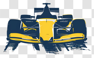 Formula 1 Car - Blue And Yellow Formula 1 Car Front View Transparent PNG
