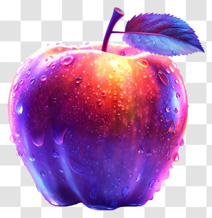 Red Apple - Colorful Shiny Apple In Modern Abstract Style Transparent PNG