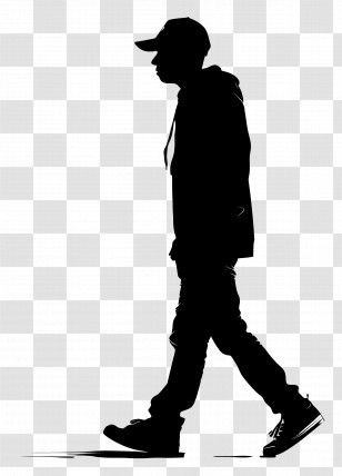 Walking Silhouette - Silhouette Of Man Walking Transparent PNG