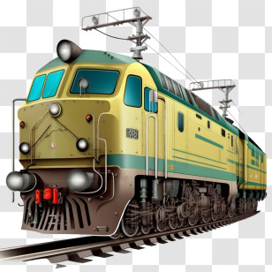 Railway Train
 - Green Train On Railway Tracks Transparent PNG