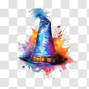 Magic Hat - Blue Wizard Hat With Splashes Transparent PNG