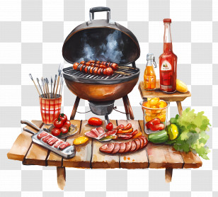 Bbq - Outdoor Barbecue Grill For Summer Parties Transparent PNG