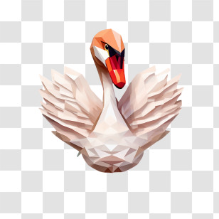 Swan - Low-Poly Swan Art Design Transparent PNG