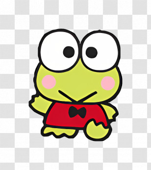 Keroppi - Green Frog Cartoon Character In Red Shirt Transparent PNG