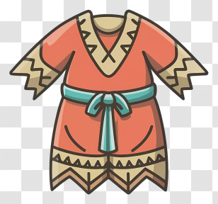 Orange Dress - Traditional Robe With Patterns Transparent PNG