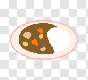 Food Elements - Curry Rice On Plate Transparent PNG