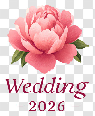 Wedding - Pink Flower Wedding 2026 Illustration Transparent PNG