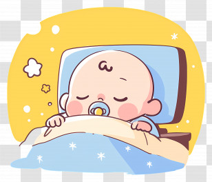 Baby Sleep Day - Sleeping Baby With Pacifier Transparent PNG