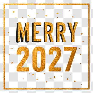Merry 2027 - Merry 2027 Gold Greeting Transparent PNG