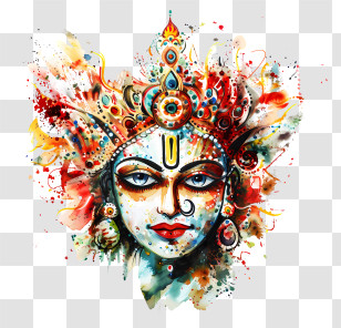 Durga Maa - Colorful Goddess Illustration Transparent PNG
